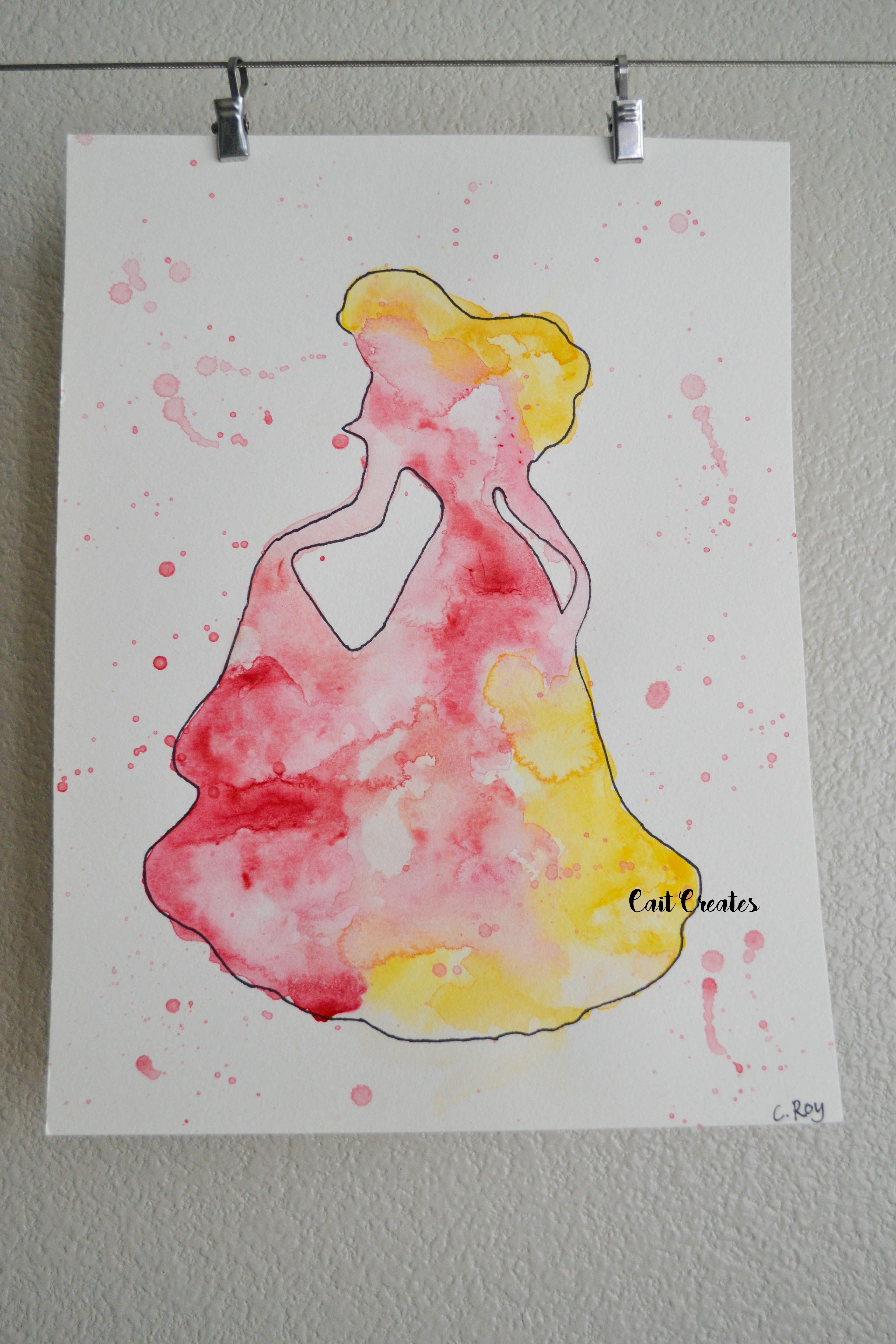 3072x4608 Sleeping Beauty Watercolor Silhouette Watercolor - Sleeping Beauty Watercolor