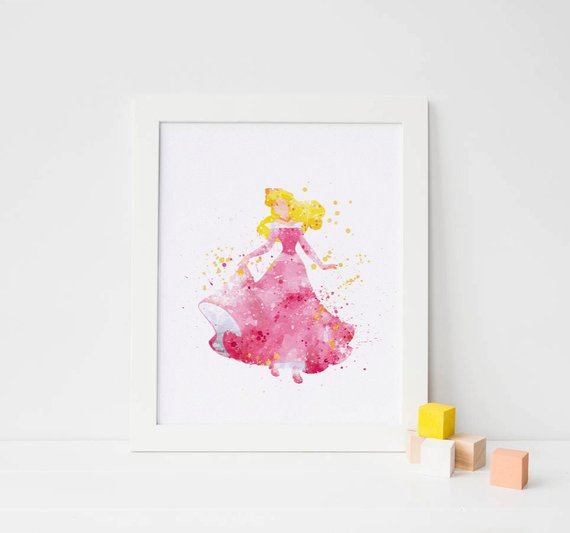 570x533 Sleeping Beauty Art Disney Watercolor Sleeping Beauty Print Etsy - Sleeping Beauty Watercolor