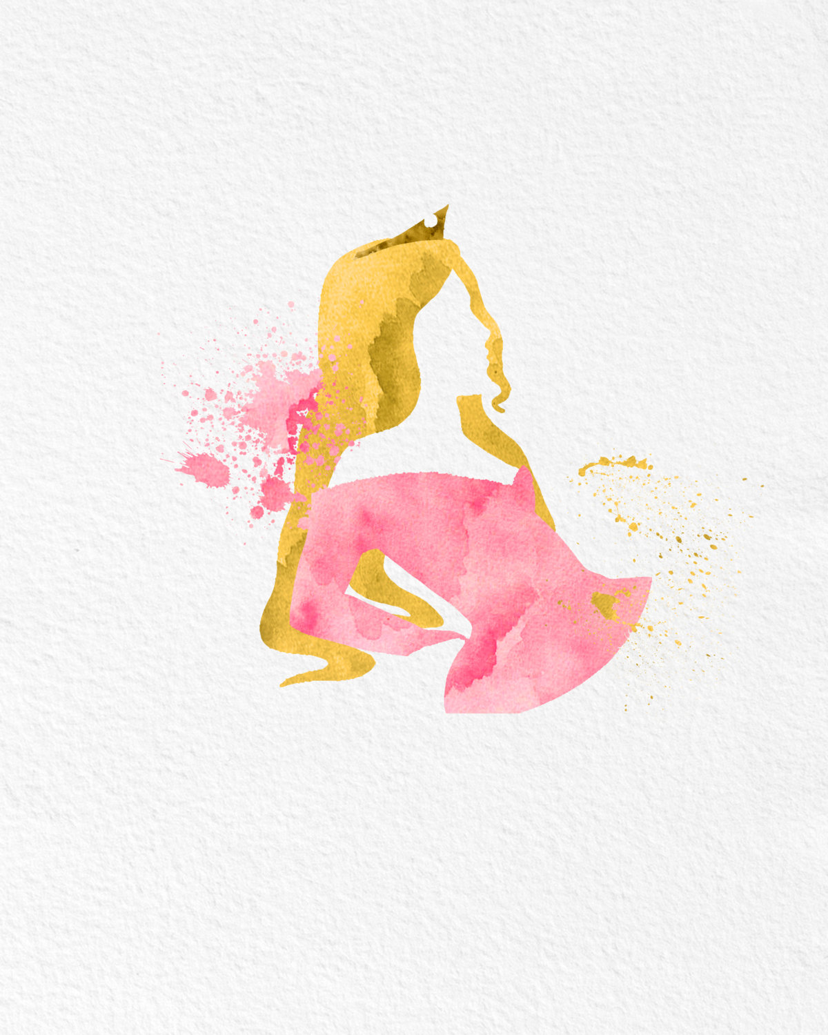 1200x1500 Watercolor Art Sleeping Beauty Gift Modern 8x10 Wall Art Decor - Sleeping Beauty Watercolor