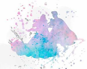 300x240 Watercolor Pop Art Print Aurora Sleeping Beauty Romance Love Movie - Sleeping Beauty Watercolor