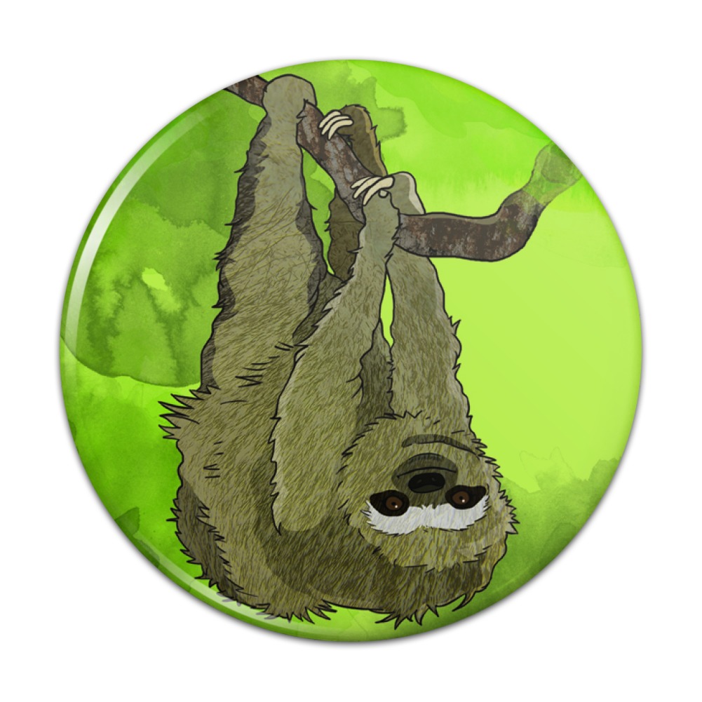 1001x1001 Sloth Watercolor Compact Pocket Purse Hand Cosmetic Makeup Mirror - Sloth Watercolor