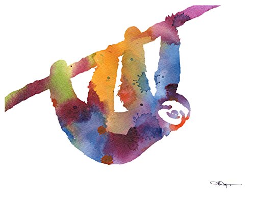 500x386 Sloth Abstract Watercolor Art Print By Artist Dj - Sloth Watercolor