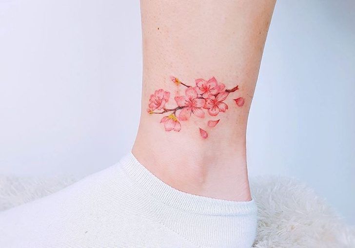 728x509 Small Flower Tattoos Tulip Watercolor, Flower And - Small Watercolor Flower