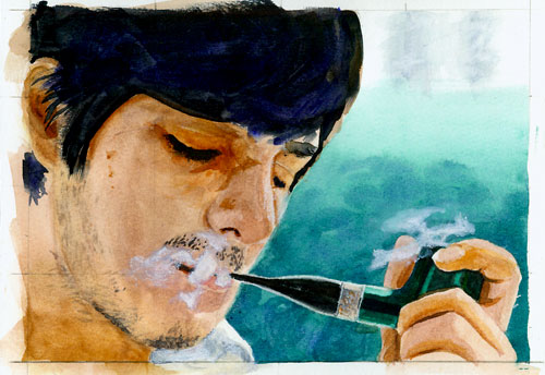 500x344 How To Draw Smoke - Smoke Watercolor
