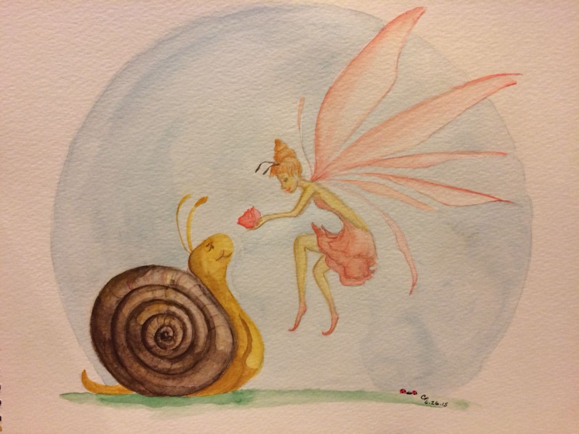 1136x852 Moon Gifts, My Fairy And Snail Watercolor, Crystal Phillips - Snail Watercolor