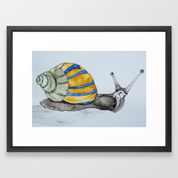 700x700 Colorful Snail Watercolor Painting Snail Shell Art Framed Art - Snail Watercolor