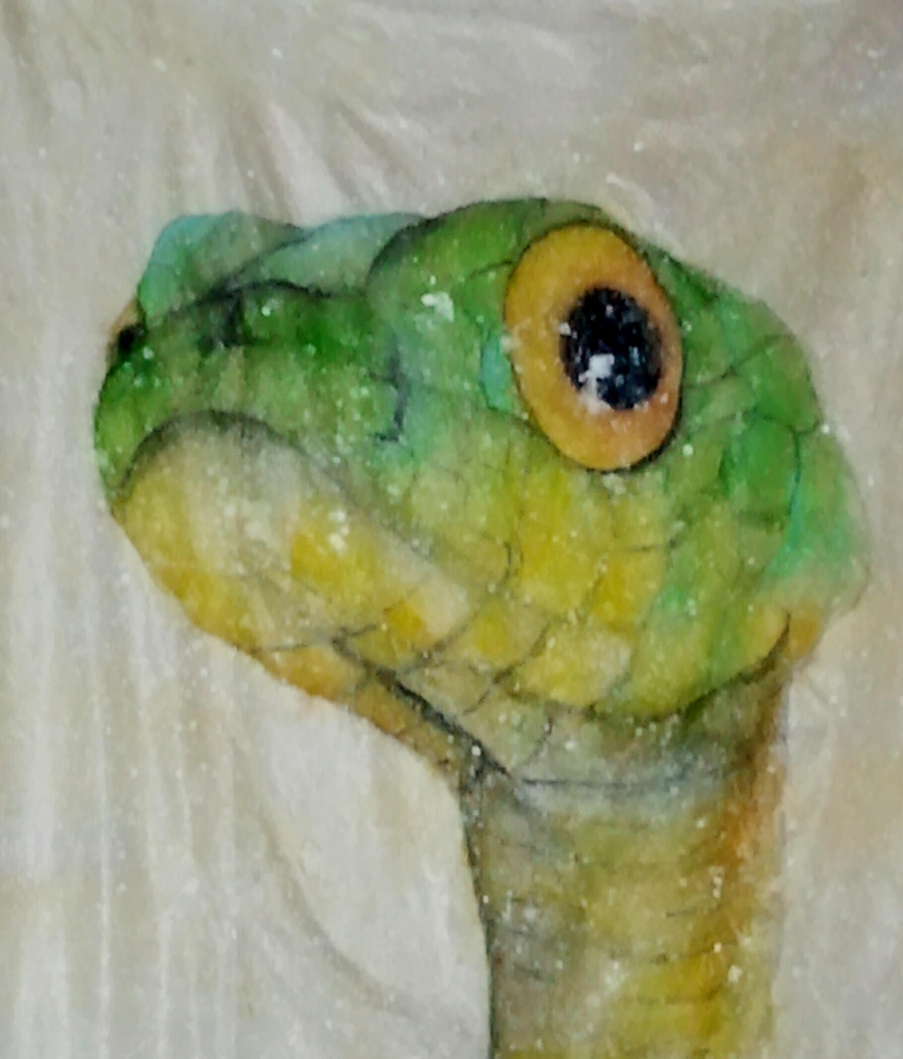 1819x2133 Debbi Chan Artwork Green Snake Brings New Year Glow Closer View - Snake Watercolor