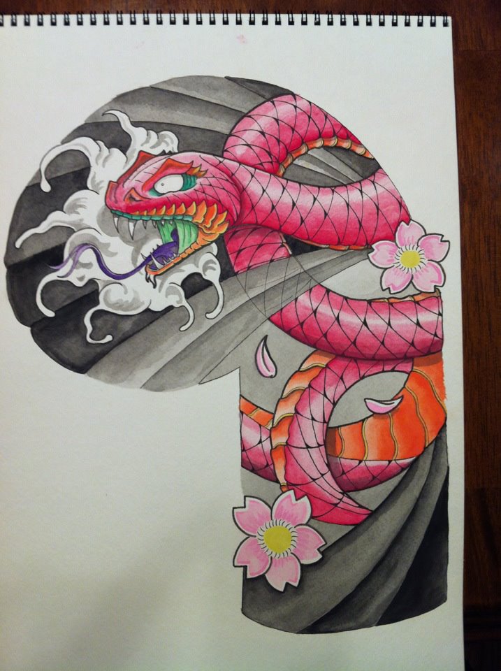 717x960 Snake Watercolor By Yetiusmc - Snake Watercolor