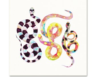 340x270 Watercolor Snakes Art Print. Green Snake Painting. Nature Wall Etsy - Snake Watercolor