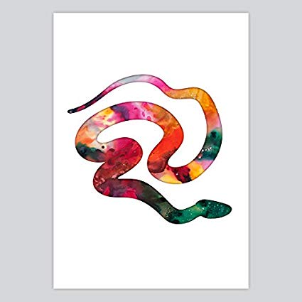 425x425 Snake Watercolor Illustration, 5 X 7 Inches Paintings - Snake Watercolor