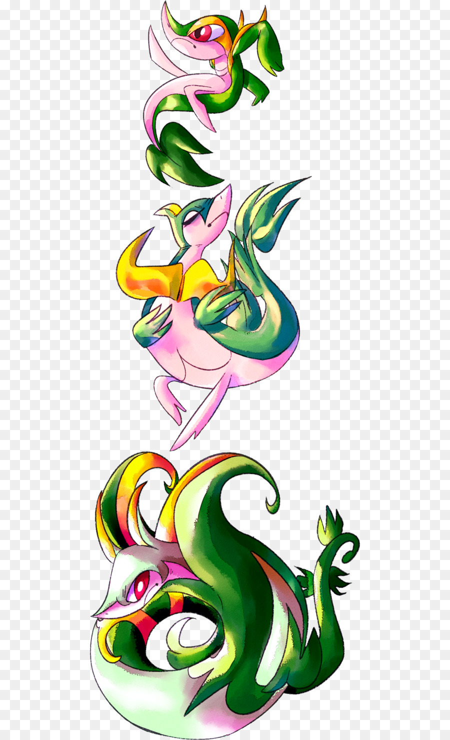 900x1480 Art Chikorita Drawing Clip Art - Snake Watercolor