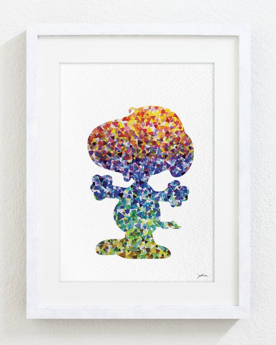 570x711 Hey, I Found This Really Awesome Etsy Listing - Snoopy Watercolor