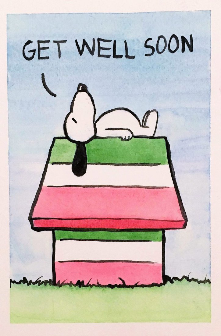725x1103 Italian Get Well Snoopy - Snoopy Watercolor