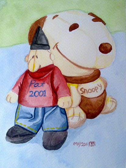 414x549 Pat And Snoopy Watercolor Painting Zeinab1361art - Snoopy Watercolor