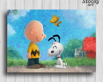 340x270 Snoopy Charlie Brown Watercolor Art Print The Peanuts Movie - Snoopy Watercolor
