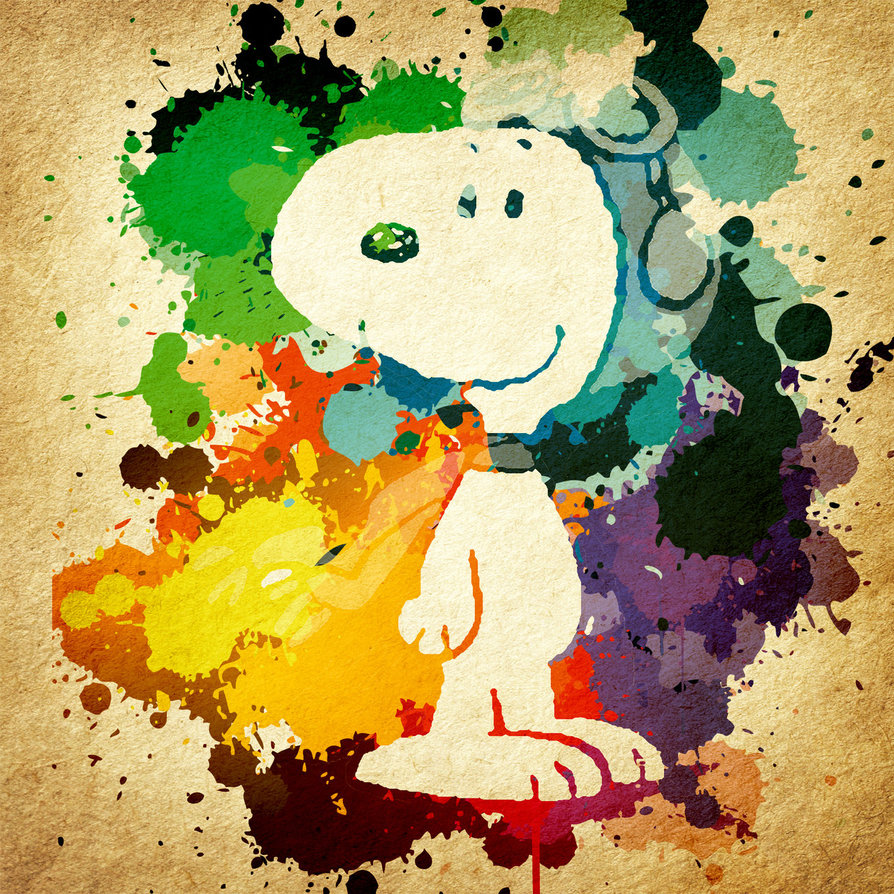 894x894 Snoopy Splatter By Jmascia - Snoopy Watercolor