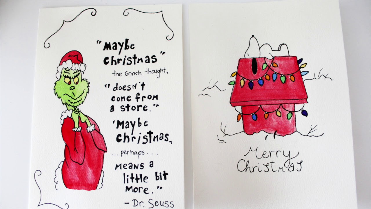 1280x720 The Grinch And Charlie Brown Christmas (Snoopy) - Snoopy Watercolor