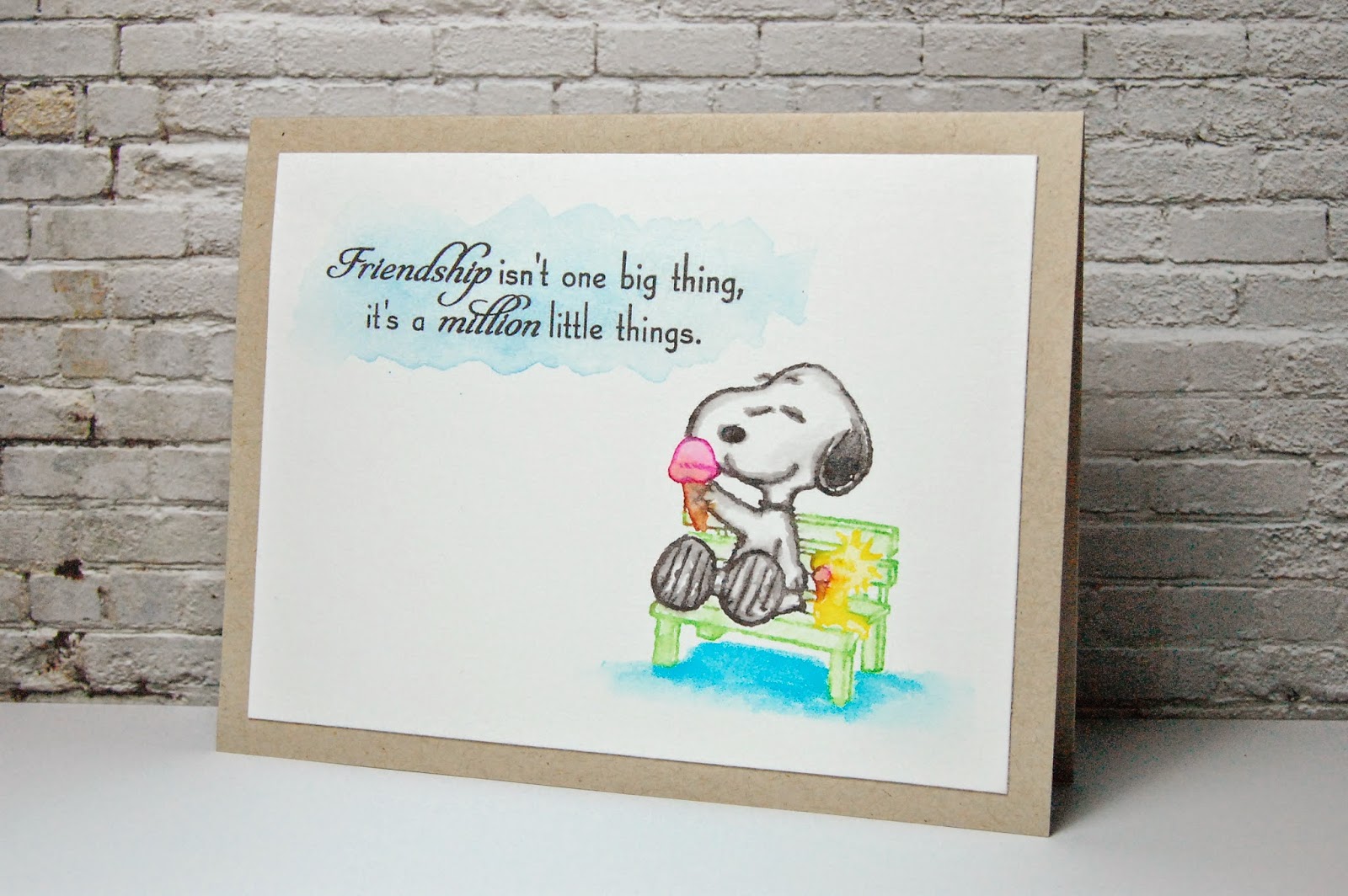 1600x1064 Chering The Ryl Me Friendship Snoopy Watercolour Card - Snoopy Watercolor