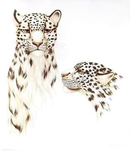 258x300 Snow Leopard, Watercolor Painting By Dianne Coleman, Limited - Snow Leopard Watercolor