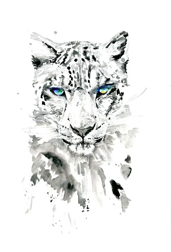 564x832 This Is My Favourite Drawing! Watercolour Fox With Ornamental - Snow Leopard Watercolor