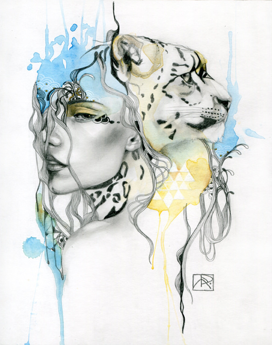 560x710 Animalspirits Snow Leopard Pencil, Acrylic, Watercolor - Snow Leopard Watercolor