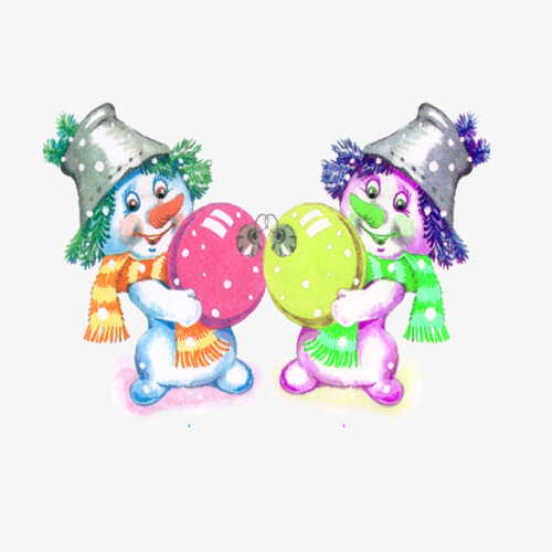 500x500 Snowman Watercolor Painting, Rich Colors, Snowman, Lovely Png And - Snowman Watercolor Painting