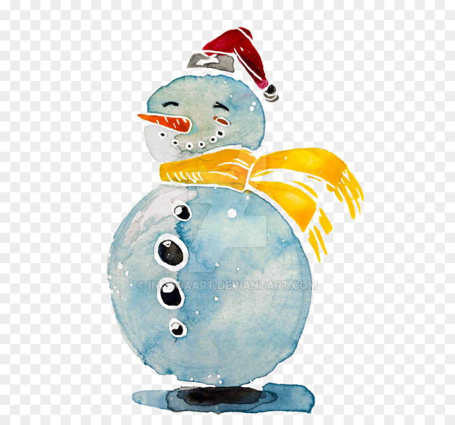 900x840 Snowman Watercolor Painting Illustration - Snowman Watercolor Painting