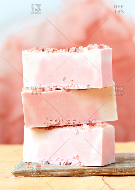 464x650 Marbled Pink Himalayan Salt Soap In Front Of A Watercolor - Soap Watercolor