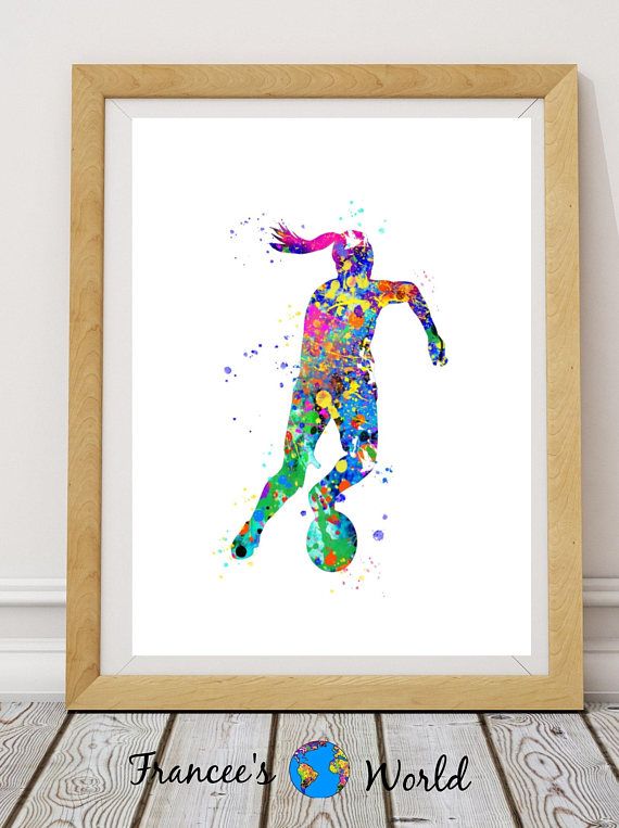 570x763 Soccer Wall Art Soccer Gift Art, Soccer Poster,soccer Watercolor - Soccer Watercolor