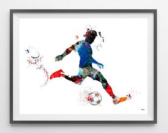 340x270 Soccer Watercolor Etsy - Soccer Watercolor