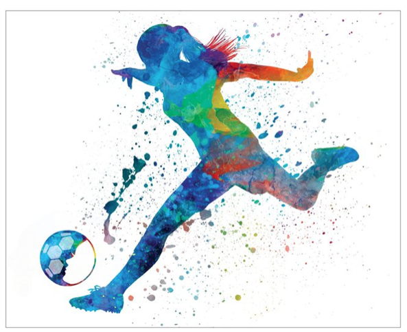 593x483 Watercolor Soccer Poster 16 X 20 By Soccergrlprobs Soccergrlprobs - Soccer Watercolor