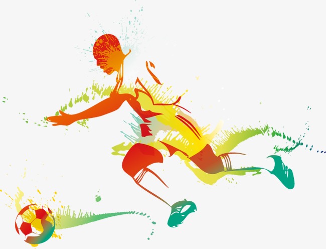 650x496 Colorful Soccer Players, Bright, Watercolor, Ink Marks Png And - Soccer Watercolor