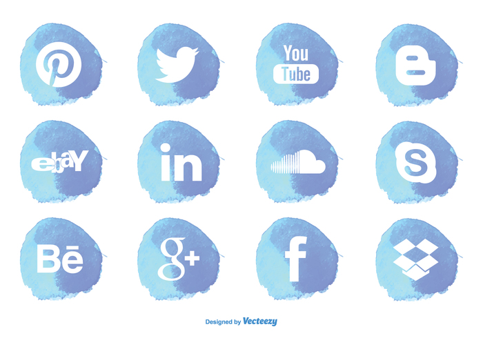 700x490 Watercolor Style Social Media Icon Set 110481 - Social Media Watercolor Icons