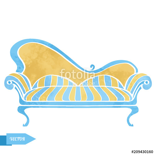 500x500 Vintage Watercolor Sofa Stock Image And Royalty Free Vector Files - Sofa Watercolor
