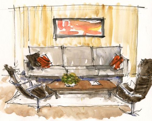 500x398 130308 Sofa Watercolour Interer Sketch Watercolor - Sofa Watercolor