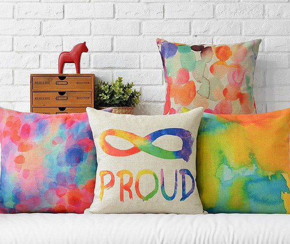 592x499 Watercolor Warm Color Collection Home Decor Cushion Linen Cotton - Sofa Watercolor