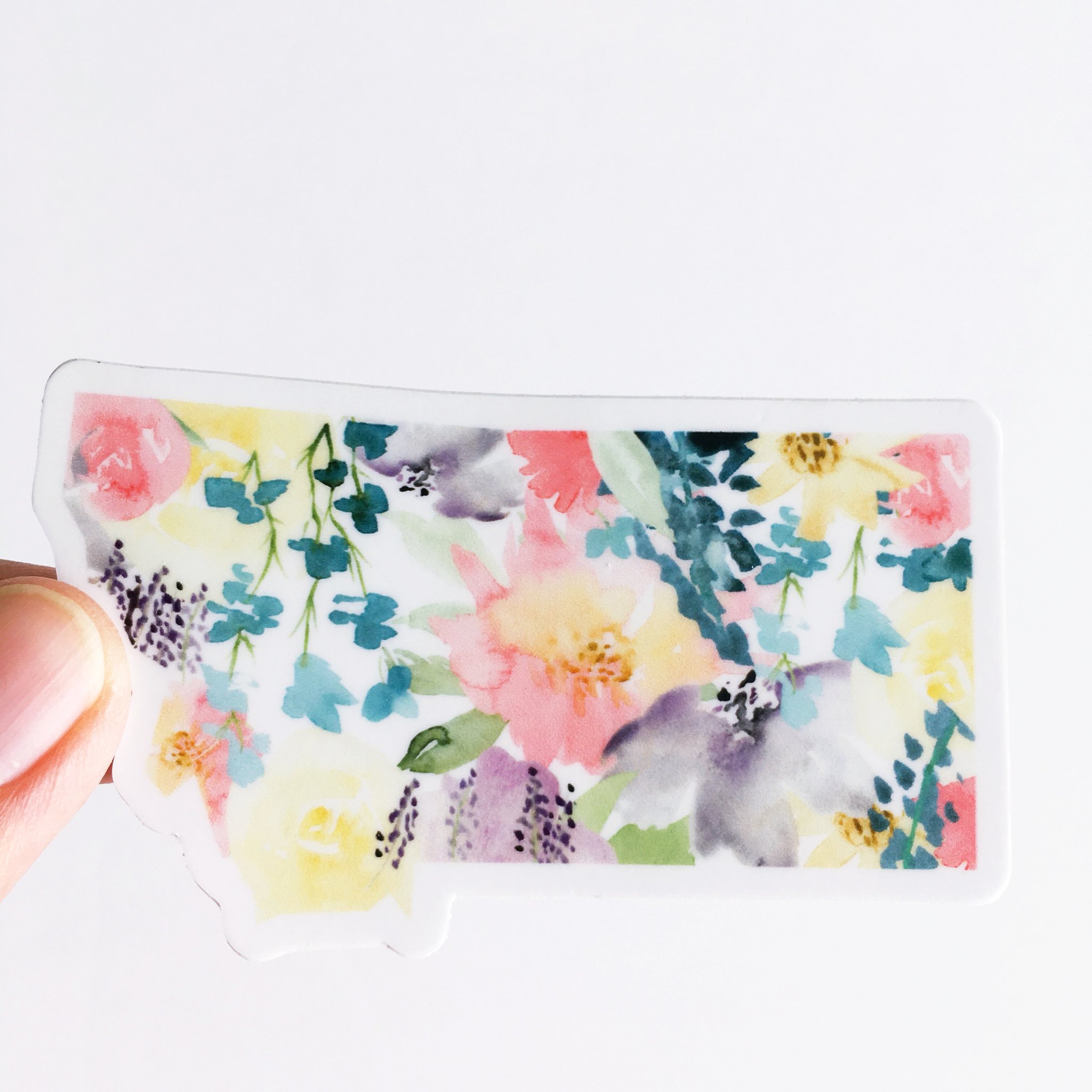 2048x2048 Decal Montana State Watercolor Soft Florals Sweetgrass Paper - Soft Watercolor