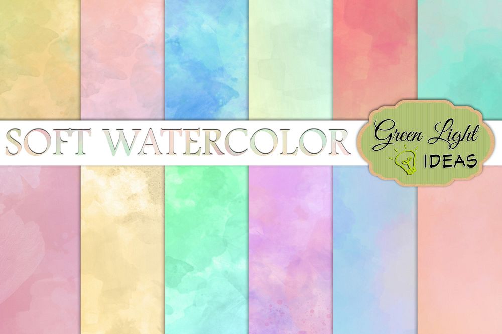 1000x666 Soft Watercolor Digital Papers - Soft Watercolor