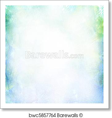362x382 Art Print Of Beautiful Watercolor Background In Soft Green, Blue - Soft Watercolor