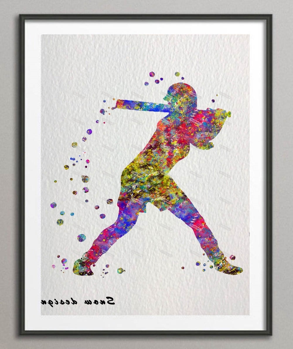 1000x1188 Image Gallery Of Sports Wall Art (View 20 Of 20 Photos) - Softball Watercolor