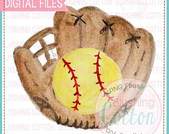 340x270 Softball Watercolor Etsy - Softball Watercolor