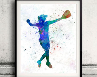 340x270 Woman Soccer Player 16 In Watercolor Instant Download 8x10 - Softball Watercolor