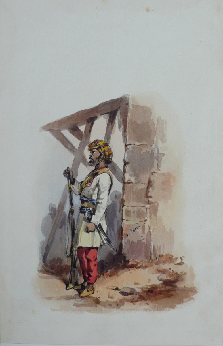 775x1200 Indian Soldier Watercolour By A. () - Soldier Watercolor