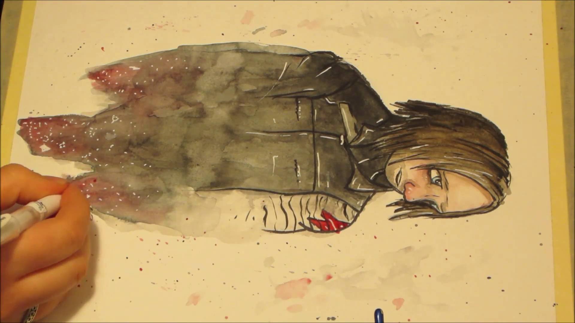 1920x1080 Winter Soldierucky Barnes Watercolor Speedpaint (Senior Citizen - Soldier Watercolor