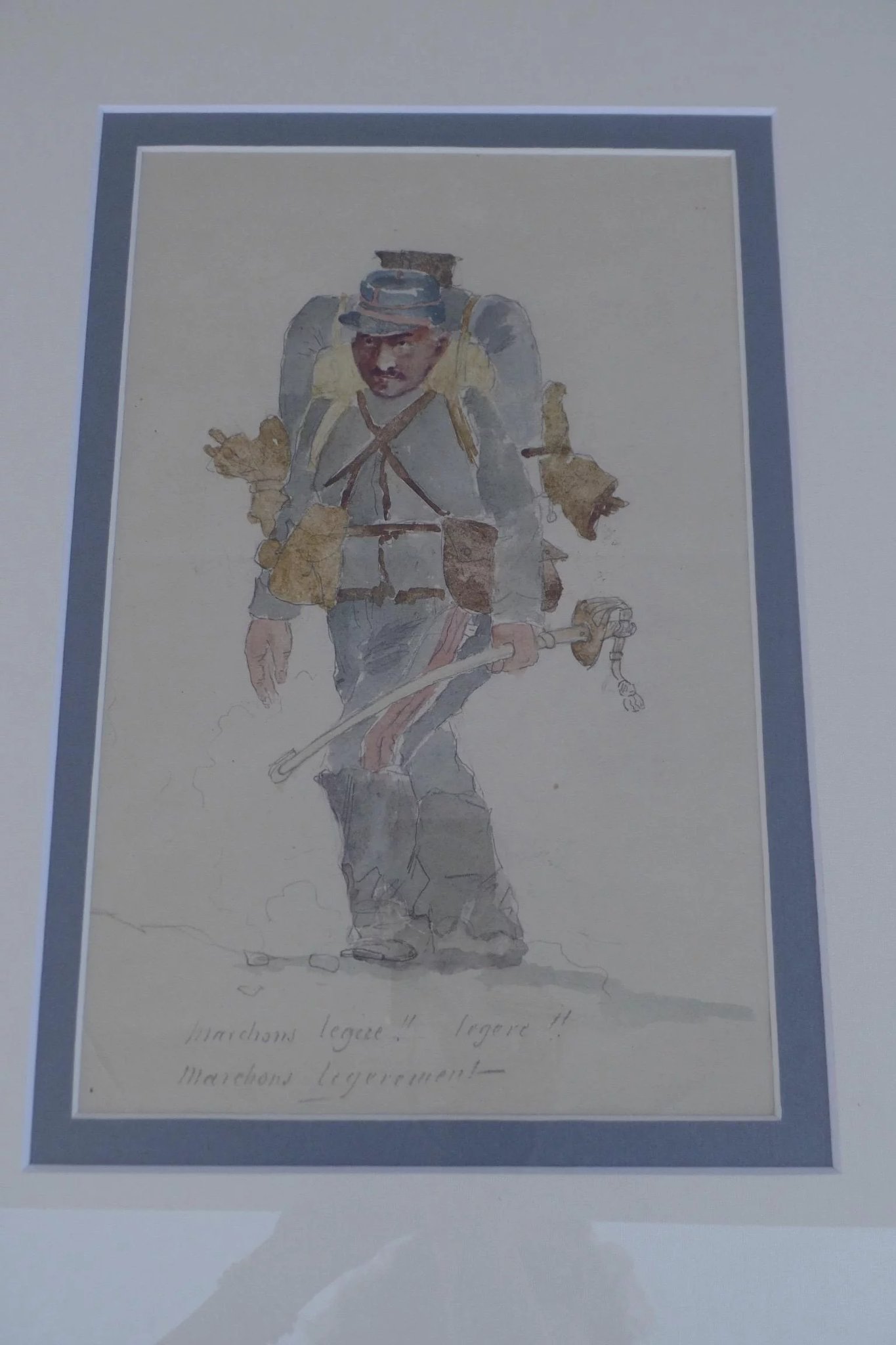 1365x2048 Ww I French Soldier Watercolor Framed Black Tulip Antiques, Ltd - Soldier Watercolor