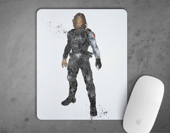 570x446 Winter Soldier Captain America Watercolor Mousepad Mouse Pad Etsy - Soldier Watercolor