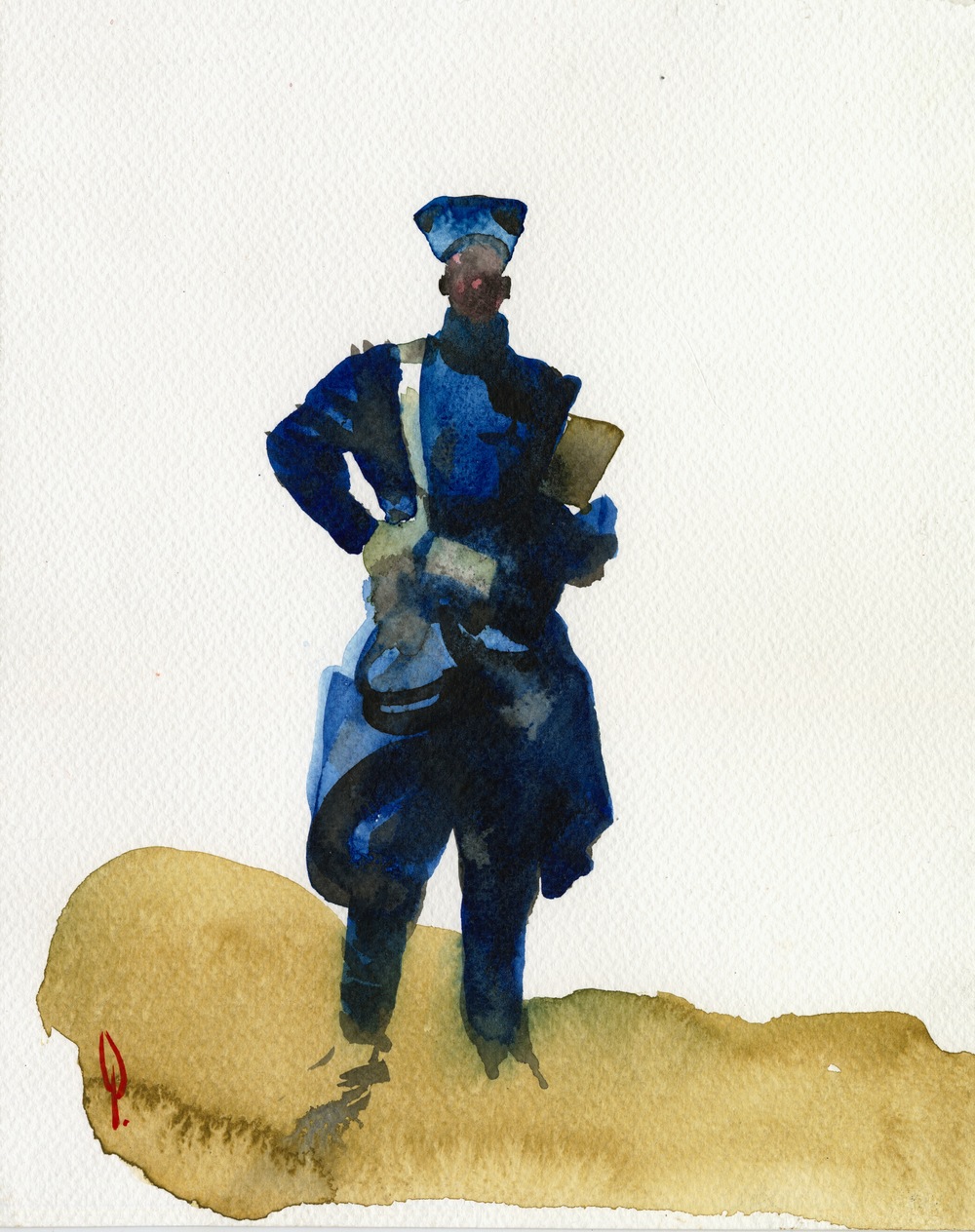 1000x1264 Ethiopian Soldier George Pratt - Soldier Watercolor