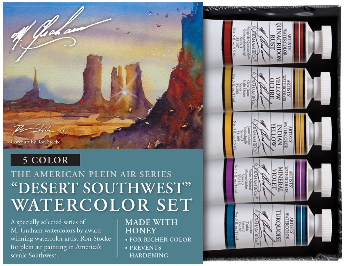 1200x927 M. Graham Watercolor American Plein Air Series Desert Southwest Set - Southwest Watercolor