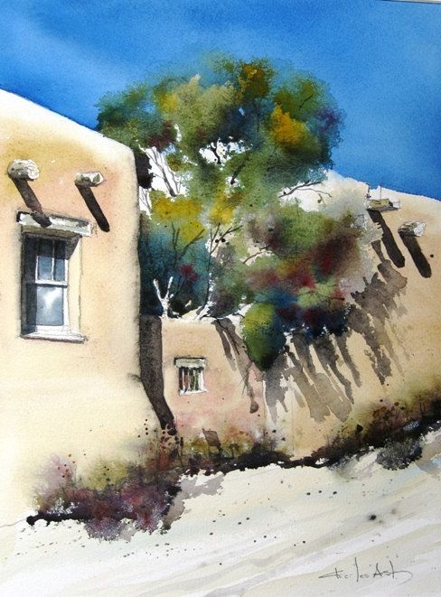 488x661 38 Best Southwest Watercolors Images Watercolor Adobe - Southwest Watercolor