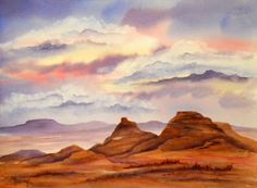 236x173 Southwest Watercolor, Southwest Pot, Indian Blanket, Santa Fe Art - Southwest Watercolor